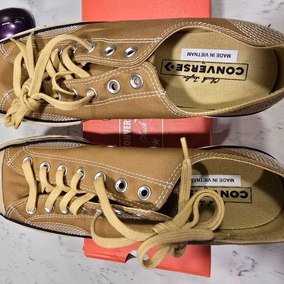 Converse Chuck 70 Low Top Vintage Canvas Shoes Brown Mens 10 Embroidered NEW - Picture 4 of 12